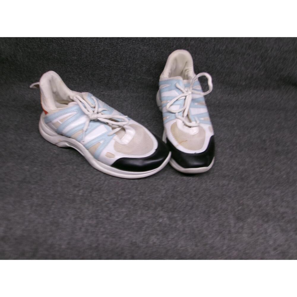 WANTED Sneakers Womens US 9 White Light Blue Black Athletic Mesh Upper Sporty